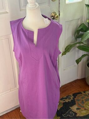 NWT New York & Company Lavender Purple Sleeveless Midi Dress W Pockets